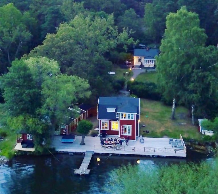 Waterfront House With Jacuzzi & Jetty In Stockholm Villa Exterior photo